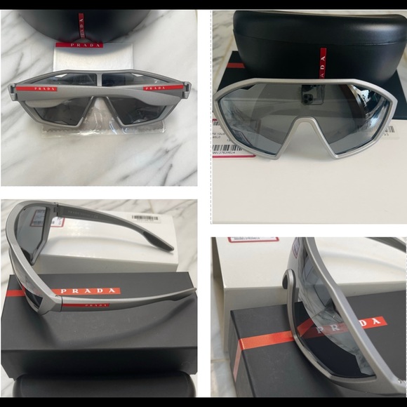 PRADA SPORT, LIGHTWEIGHT WITH MIRRORED SHIELDS SUNGLASSES, UNISEX - Picture 14 of 16